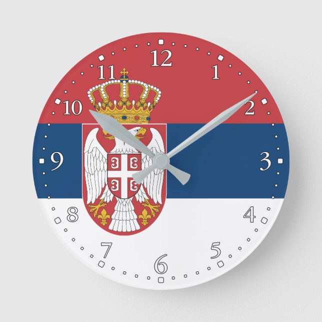 Serbia Flag Round Clock (Front)