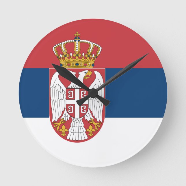 Serbia Flag Round Clock (Front)