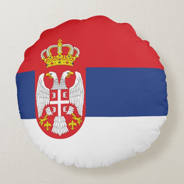Serbia flag round cushion (Back)