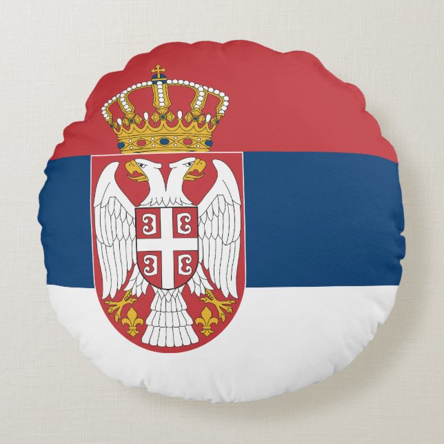 Serbia Flag Round Cushion (Front)