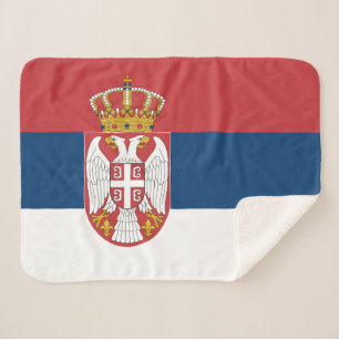 Serbia Flag Sherpa Blanket