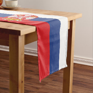 Serbia flag short table runner