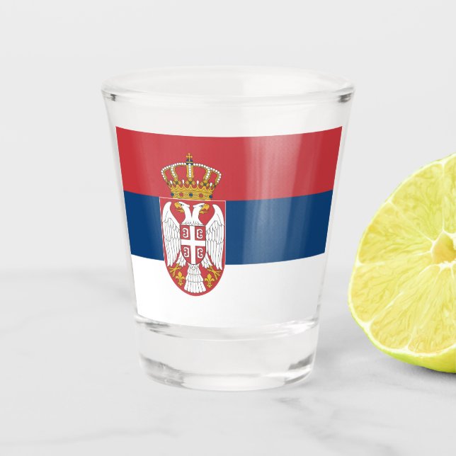 Serbia Flag Shot Glass (Front)