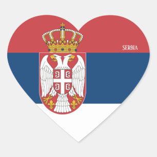 Serbia Flag Splendid Patriotic Heart Sticker