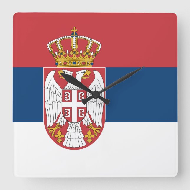 Serbia Flag Square Wall Clock (Front)
