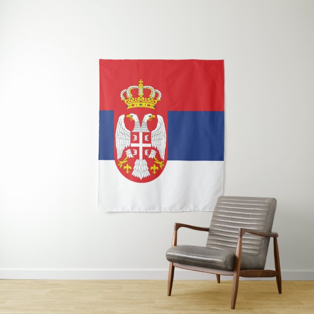 Serbia flag tapestry (In Situ)