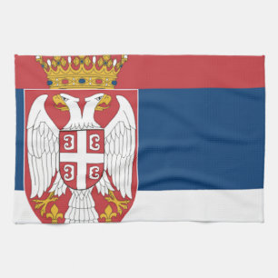 Serbia Flag Tea Towel