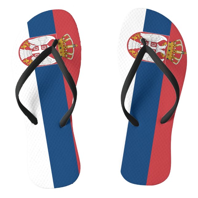 Serbia Flag Thongs (Footbed)