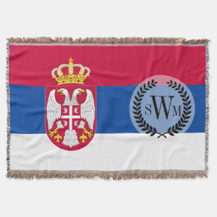Serbia Flag Throw Blanket