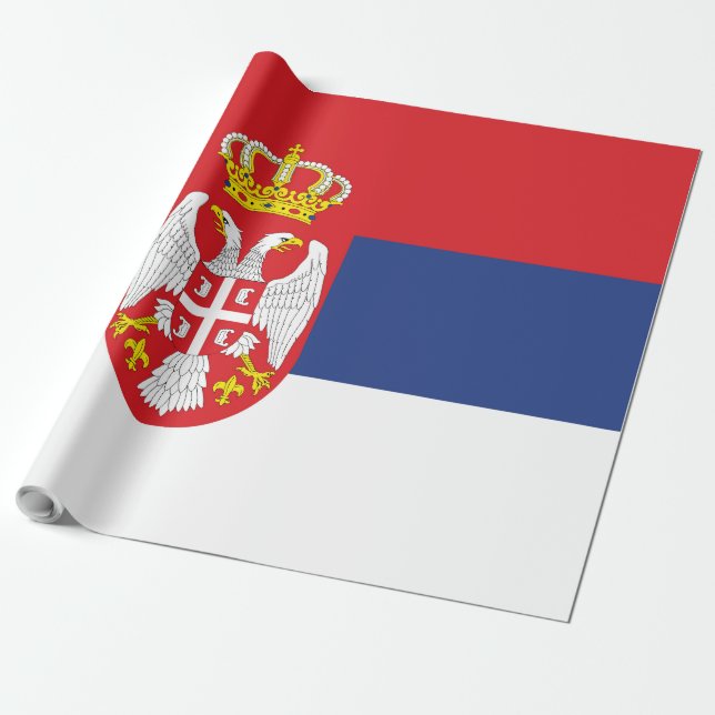 Serbia flag wrapping paper (Unrolled)