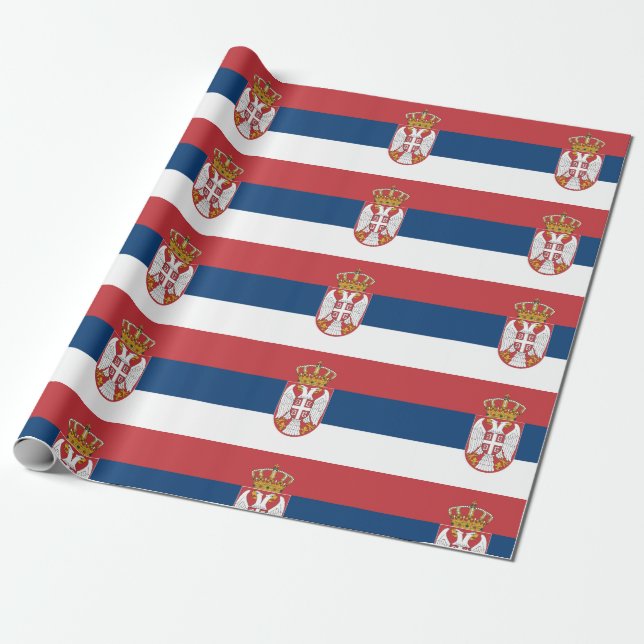 Serbia Flag Wrapping Paper (Unrolled)