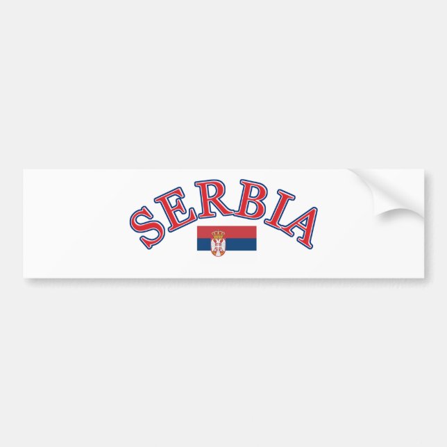 Serbia football design bumper sticker (Front)