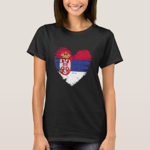 Serbia Heart Serb or Serbian Flag Serb or Serbian  T-Shirt