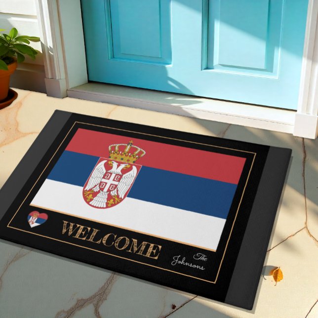 Serbia house mat & Serbian Flag sports / Welcome (Creator Uploaded)