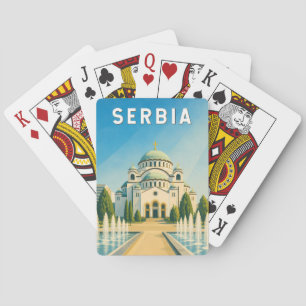 Serbia Illustration Travel Art Vintage Playing Cards