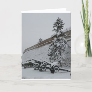 Serbia in the snow holiday card