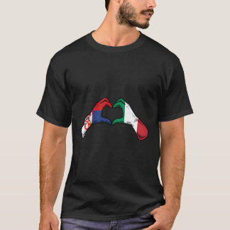 Serbia Italy Flag - Serbian Italian Heart T-Shirt