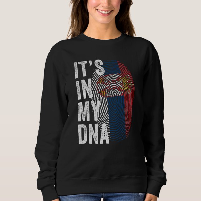 Serbia It's In My DNA Cute Serb Fingerprint Serbia Sweatshirt (Front)