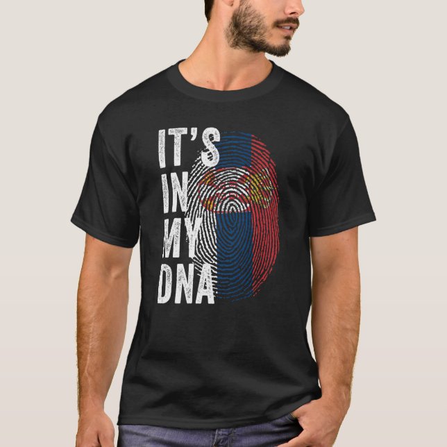 Serbia It's In My DNA Cute Serb Fingerprint Serbia T-Shirt (Front)