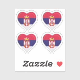 Serbia love flag pride heart sticker