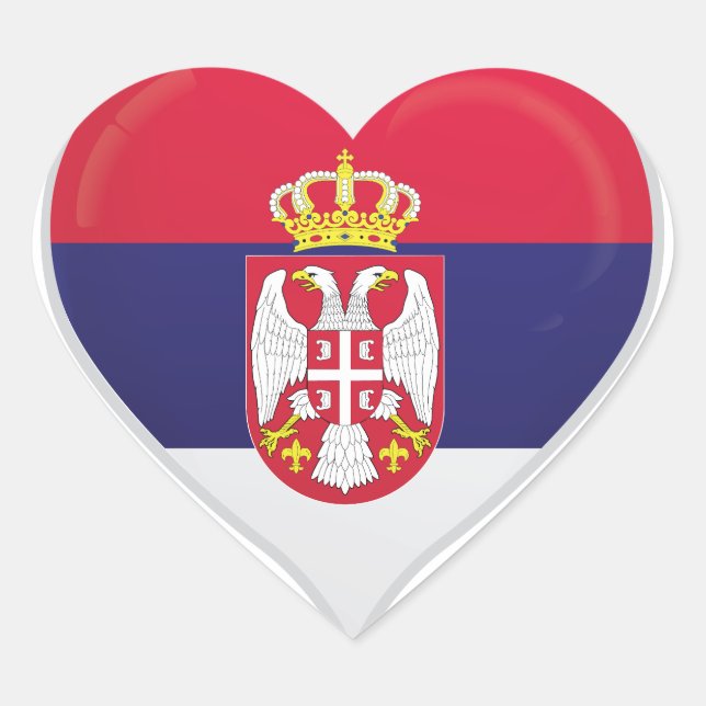 Serbia love flag pride heart sticker (Front)