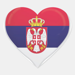 Serbia love flag pride heart sticker