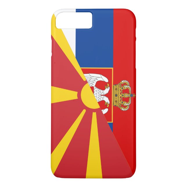 serbia macedonia flag country half symbol Case-Mate iPhone case (Back)