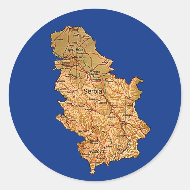 Serbia Map Sticker (Front)