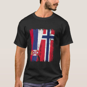 Serbia Norway Half Flag Serbian Norwegian Ancestry T-Shirt