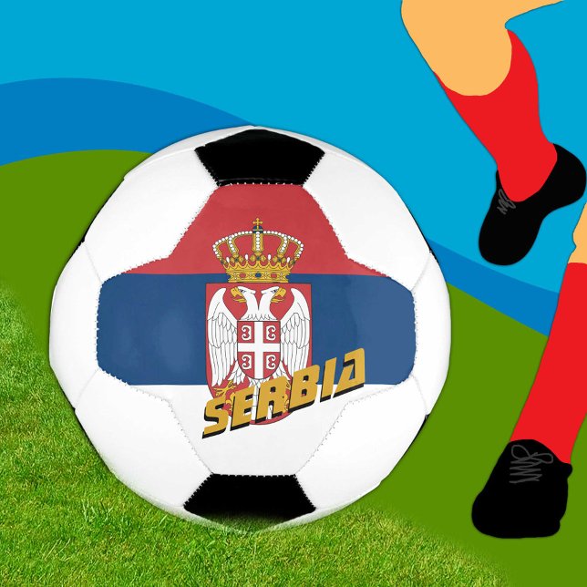 Serbia patriotic Football & Serbian Flag / Sports Soccer Ball (Creator Uploaded)