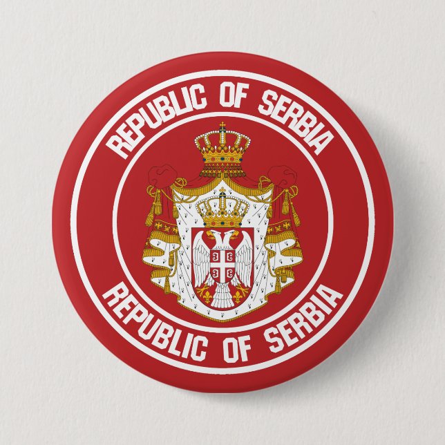 Serbia Round Emblem 7.5 Cm Round Badge (Front)