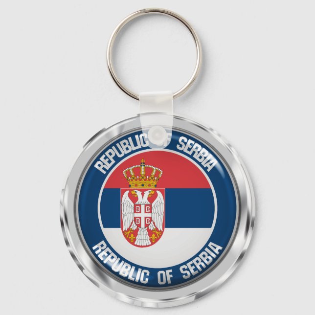Serbia Round Emblem Key Ring (Front)