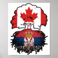 Serbia Serbian Canadian Canada Tree Roots Flag