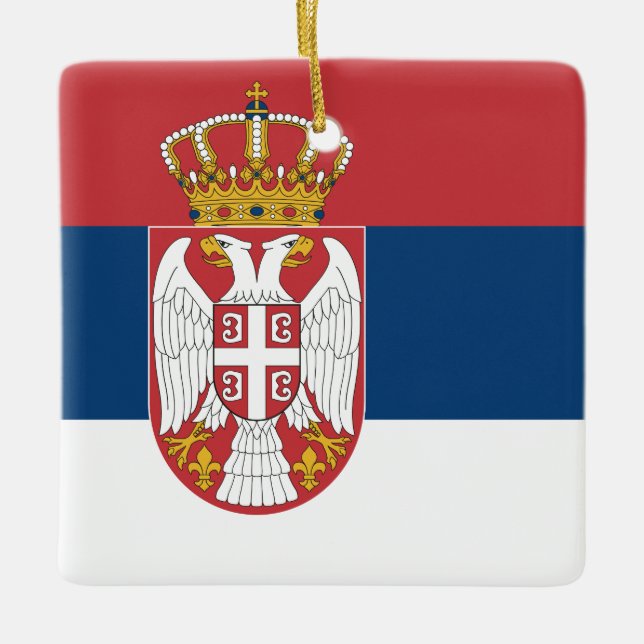 Serbia (Serbian) Flag Ceramic Ornament (Front)