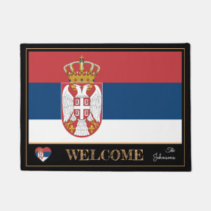 Serbia & Serbian Flag house mats /sports Welcome