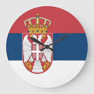 Serbia (Serbian) Flag Large Clock
