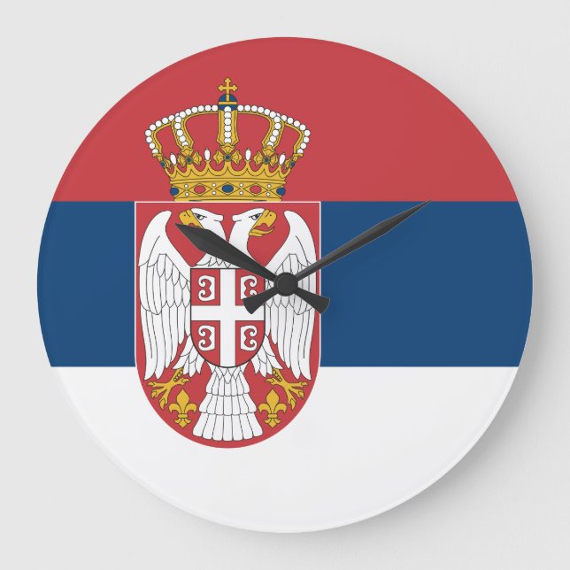 Serbia (Serbian) Flag Large Clock (Front)