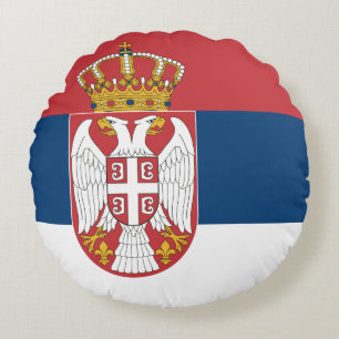 Serbia (Serbian) Flag Round Cushion