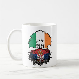 Serbia Serbian Irish Ireland Tree Roots Flag Coffee Mug