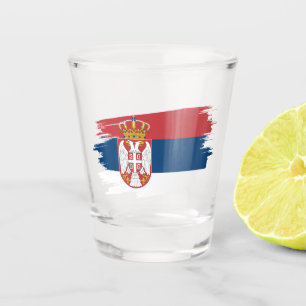 Serbia Shot Glass, Patriotic Serbian Flag Glass