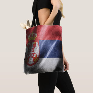 Serbia silk flag tote bag