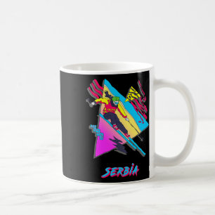 Serbia Skiing Ski Skier Graphic Art Mountain Sport Coffee Mug
