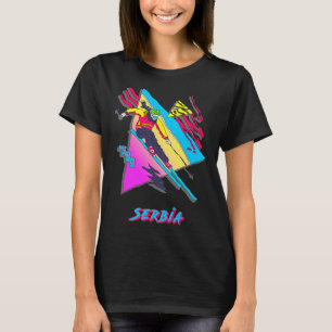 Serbia Skiing Ski Skier Graphic Art Mountain Sport T-Shirt