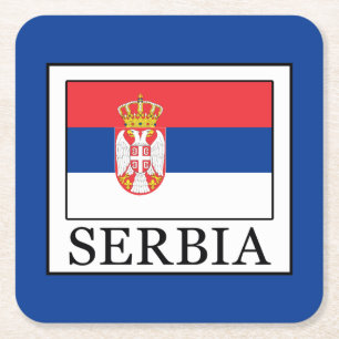 Serbia Square Paper Coaster