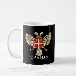 Serbia Srbija Serbian Serb Eagle Flag Cccc Cyrilli Coffee Mug