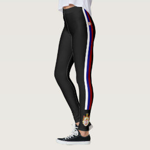 Serbia stripes flag leggings