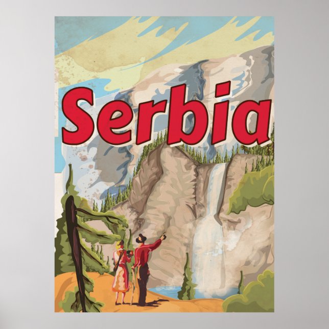 Serbia vintage Travel Poster (Front)