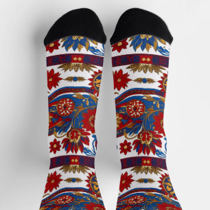 Serbian carpet pattern socks