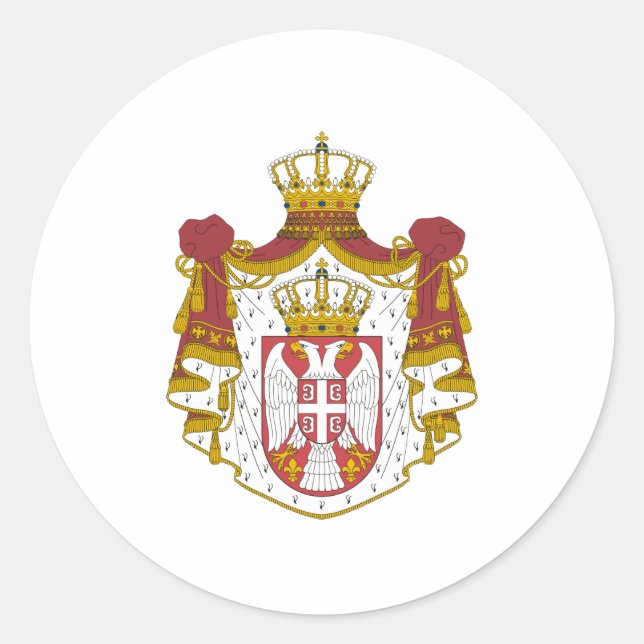 Serbian coat of arms classic round sticker (Front)