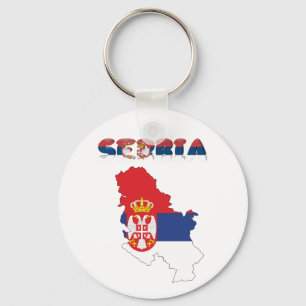Serbian country flag key ring